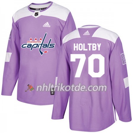 Washington Capitals Trikot Braden Holtby 70 Adidas 2017-2018 Lila Fights Cancer Practice Authentic - Herren